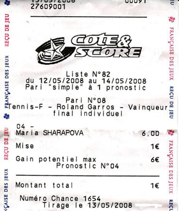 recu cote et score